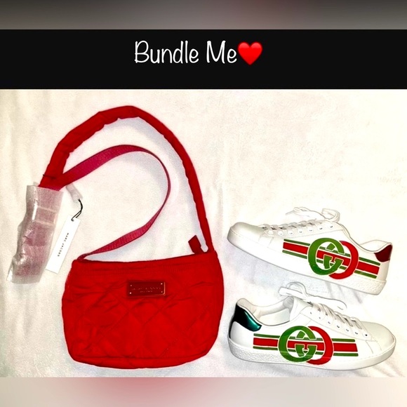 🎉HP🎉New!! Marc Jacobs Nylon Quilted Adjustable Crossbody Bag in Cherry Red🍒 - Picture 5 of 13